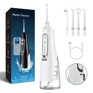travel portable black cordless oral handle dental tooth floss water jet flosser oral irrigator dental for oral