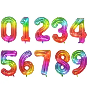 40 인치 번호 호일 풍선 젤리 컬러 번호 풍선 생일 파티 장식