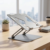 Support pour ordinateur portable pouvant être tourné à 360° °   Support de bureau et support pour tablette en alliage d'aluminium réglables pour une dissipation thermique optimale
