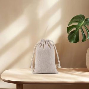 Factory Price Canvas Cotton Linen Bunches Pocket Cotton Linen <b>Drawstring</b> Storage <b>Bag</b> <b>Drawstring</b> Canvas <b>Bags</b> - Product Image 2