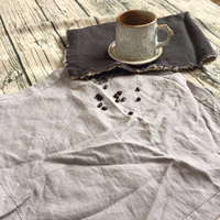 Serviette et nappe personnalisées en lin européen de luxe 100% pour la cuisine
