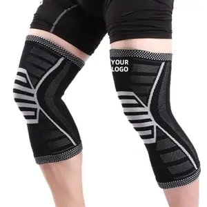 Protección deportiva elástica para aliviar el dolor de rodilla, venta al por mayor, Mangas de rodilla, soporte de levantamiento de pesas, Mangas de pierna