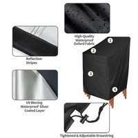 Housse de canapé de balcon robuste en tissu Oxford 600D Ripstop avec cordon de serrage, résistante à l'eau et aux UV, pour cour, de fabrication OEM
