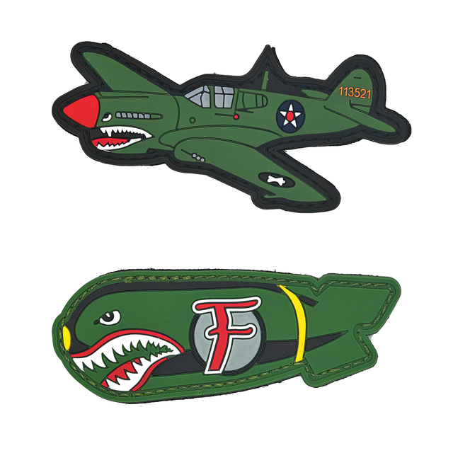 3D PVC Model F-Bomb P40 Warhawk WW2 Style Tactics Morale Hook and Loop Patches