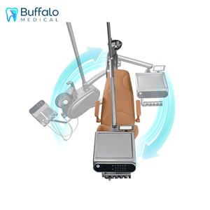 Fauteuil dentaire Buffalo avec moteur <span class=keywords><strong>Linak</strong></span>, dossier métallique, commande au pied 9 positions, panneau tactile, boîte latérale rotative à 90 degrés, bicolore - Product Image 4