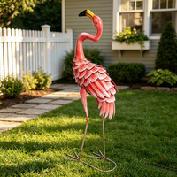 Sculpture de flamant rose de jardin OEM ODM, statues d'animaux de jardin pour aménagement paysager de patio