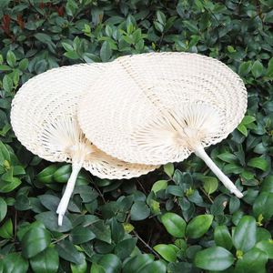 Abanicos de Mano Chinos Baratos Personalizados de Fábrica al por Mayor, Abanicos de Hoja de Palma Tejidos a Mano, Abanicos de Fibra Natural de Bambú y Paja - Product Image 4