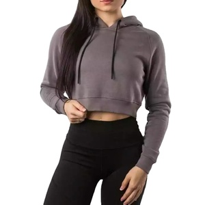Ventes en gros de sweats à capuche courts pour femmes, logo personnalisé brodé, nouvelle collection, haute qualité, sweats à capuche courts pour femmes - Product Image 2