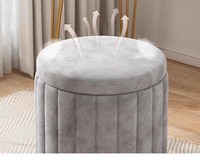Taburete de Maquillaje Redondo, Popular en Instagram, Moderno y Minimalista para Dormitorio, con Almacenamiento, Silla Baja para Tocador
