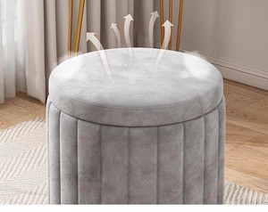 Bangku rias, bangku bulat populer untuk kamar tidur, kursi penyimpanan minimalis modern, kursi rias, bangku meja rias rendah - Product Image 6