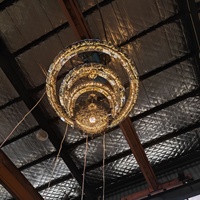 Lampe suspendue de design intérieur moderne avec lettres islamiques, lustre suspendu au plafond pour hall, artisanat métallique, luminaire suspendu, fourniture d'usine