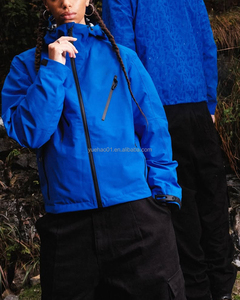 <span class=keywords><strong>Giacca</strong></span> a Vento Impermeabile da <span class=keywords><strong>Uomo</strong></span> con Cappuccio, Antipioggia e Antivento, da Esterno e Trekking, in Poliestere e Nylon, con Cerniera e Vestibilità Ampia Personalizzata - Product Image 3