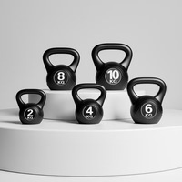 BalanceFrom Ensemble de 3 haltères kettlebell en vinyle à large poignée, 5 lb, design ergonomique et portable