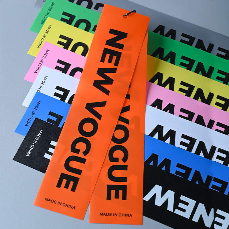 Fashionable Colorful Pvc Tear-Resistant Soft Rubber Clothing Tags, High-End Apparel Labels, Logo Design Hang Tags