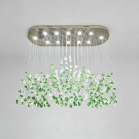 Lustre en cristal décoratif personnalisé pour hall d'hôtel, villa, art en verre, feuille d'érable, coloré, luxueux, projet de luminaire suspendu