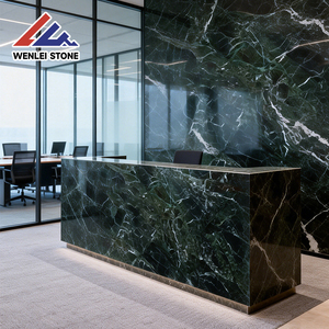 Wenlei Luxury Green Net Vein Marble Slab Polished <strong>Dark</strong> Green Marble for Background Wall Custom Processing for Global Projects - Product Image 5