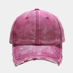Wholesale Blank Worn Out Washed Style 6 Panels Baseball Cap Distressed Faded Denim Dad <b>Hat</b> Jean Blue Trucker <b>Hat</b> - Product Image 6