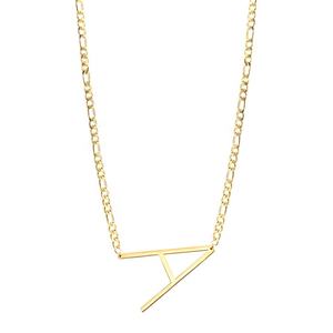 18K الذهب مطلي مجوهرات من صلب لا يصدأ الكوبية سلسلة قلادة بحرف الأولي المختنق للنساء قلادة P193042 - Product Image 1