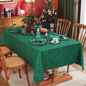Mantel de Navidad Rectángulo Jacquard Patrón de copo de nieve Mantel <span class=keywords><strong>Manteles</strong></span> resistentes al agua para comedor Vacaciones - Product Image 1