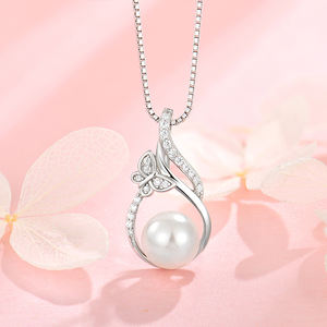 <span class=keywords><strong>Collana</strong></span> di perle donna S925 pura farfalla in <span class=keywords><strong>argento</strong></span> geometrico vuoto <span class=keywords><strong>Swarovski</strong></span> <span class=keywords><strong>collana</strong></span> di perle bianche personalizzazione all'ingrosso - Product Image 5