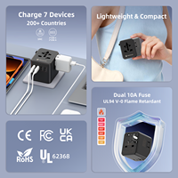 Adaptateur de voyage multi-prises européennes Wontravel 2U2C 17W, accessoires de voyage, adaptateur universel avec logo