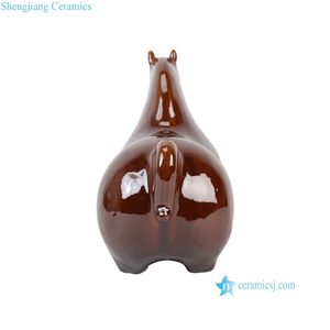 RZLN11-C-S Statuetta in Ceramica di Cavallo Stilizzato, <span class=keywords><strong>Rosso</strong></span> Lucido Smaltato - Product Image 4