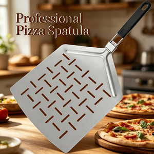 Accesorios <span class=keywords><strong>para</strong></span> Horno de Barbacoa al Aire Libre, 14*16 Pulgadas, Acero Inoxidable 430, Perforado, Mango Plegable de TPR, Espátula <span class=keywords><strong>para</strong></span> Hornear, Pala <span class=keywords><strong>para</strong></span> <span class=keywords><strong>Pizza</strong></span> - Product Image 6