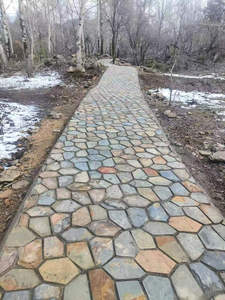 Rusty <span class=keywords><strong>Slate</strong></span> lối đi vườn con đường điên lát đá với meshed trở lại đá tự nhiên flagstone pavers ngoài trời sàn gạch - Product Image 3