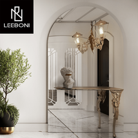 Miroir de luxe minimaliste moderne du Portugal Table d'entrée en métal pour villa Salon Console de décoration d'entrée pour la maison