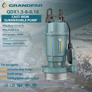 Bomba Sumergible de Hierro Fundido Grandfar de Alta Calidad, 3.5m³/h, 9m Maxhead, 180w, 0.24HP, para Agua Limpia, QDX1.5-8-0.18 - Product Image 1