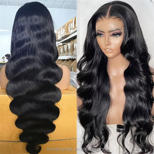 <span class=keywords><strong>Cheveux</strong></span> humains bruts brésiliens de <span class=keywords><strong>20</strong></span> pouces pour perruque frontale en dentelle petits noeuds vague de corps sans colle naturel noir long transparent prêt à l'expédition - Product Image 3