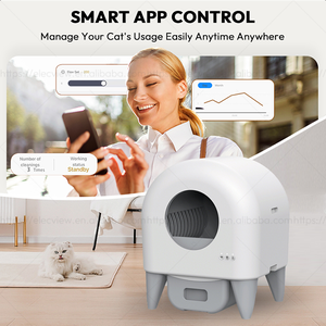Elecpet 2025 AI akıllı otomatik kendini temizleme robotik kedi kum kabı Wifi uzaktan App kontrolü ile düşük gürültü koku geçirmez kedi için - Product Image 2
