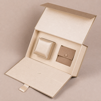 Nouveauté, boîte à bijoux carrée en or champagne de luxe, boîte à bague en diamant, boîte à boucles d'oreilles, boîte à pendentif avec boîte extérieure en papier, emballage de bijoux