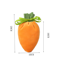 Sacs pochette à cordon en velours carotte orange personnalisés pour l'emballage de bonbons fête de Noël Halloween Pâques nouvel an