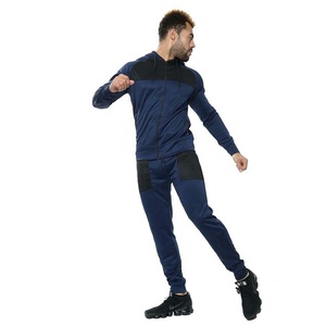 Nouvel ensemble de survêtement en polyester pour homme, coupe régulière, col boutonné, design 2-en-1, anti-odeur, hiver, avec pantalon de jogging zippé, pour la gym et le sport - Product Image 2