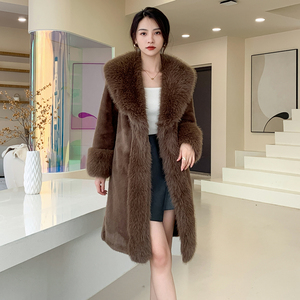 Nouveau <span class=keywords><strong>Manteau</strong></span> <span class=keywords><strong>Long</strong></span> en Peau de Mouton de Fourrure Tendance pour <span class=keywords><strong>Femme</strong></span>, Qualité Supérieure, <span class=keywords><strong>Grande</strong></span> <span class=keywords><strong>Taille</strong></span>, Chaud <span class=keywords><strong>Hiver</strong></span>, Fabricant de Manteaux à Tempérament - Product Image 1