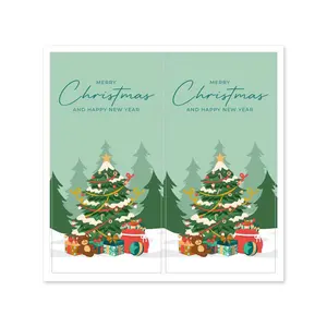 Pegatinas coloridas de Feliz Navidad para árbol de Papá Noel, etiquetas de tamaño largo personalizadas, pegatinas para regalo, paquete de decoración