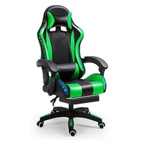 Anji Factory, precio bajo, silla de cuero rosa y blanco, Pc, Silla Gamer, masaje, vídeo, ordenador, sillas para juegos con luces LED y altavoces