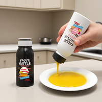 Bouteille en plastique de qualité alimentaire de 237 ml (8 oz) avec impression personnalisée, conteneur à presser pour le remplissage à chaud, pour sauce, assaisonnement, ketchup