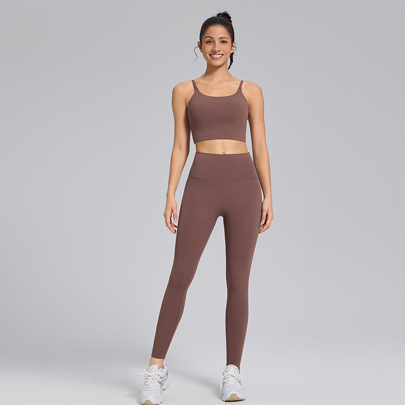 Women's High Compression Gym Workout Activewear Sets Breathable Straps Yoga Sports Bra Solid Tummy Control Leggings Customizable