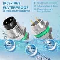 Connecteur M8 circulaire 2Pin capteur câble de soudage étanche avant fixé mâle prise électrique industrielle M8 * 1.0 connecteur PCB