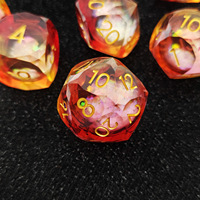 Dés en résine à bords vifs avec œil mobile, lot de 7 dés polyédriques pour D&D RPG, vente en gros