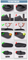 Ycfootwear Dropshipping Claquettes Nuage Personnalisables Sandales de Bain à Logo Pantoufles d'Intérieur et d'Extérieur Personnalisées