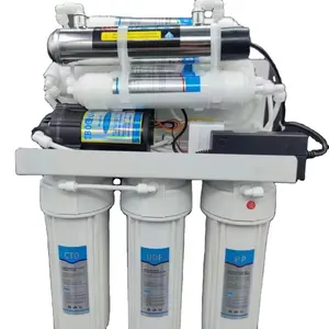 Máquina purificadora de água UV de alta taxa de fluxo, sistema de tanque de água de 6 estágios, filtro elétrico portátil para pia, máquina purificadora de água RO