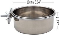 Cage suspendue en acier inoxydable, tasse à crochet pour oiseaux, perroquets tasses d'alimentation bol pour oiseaux eau nourriture plat mangeoire pour oiseaux