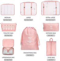 DICHOS Polyester 8 pièces : Cubes de rangement en toile, sac à chaussures, organiseur de voyage pour valise, rangement de vêtements, qualité supérieure