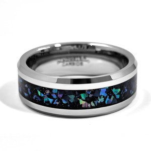 TG tungsten carbide <span class=keywords><strong>Ring</strong></span> Set với vỏ bào ngư Chất lượng cao đánh bóng, thoải mái để mặc đám cưới ban nhạc - Product Image 3