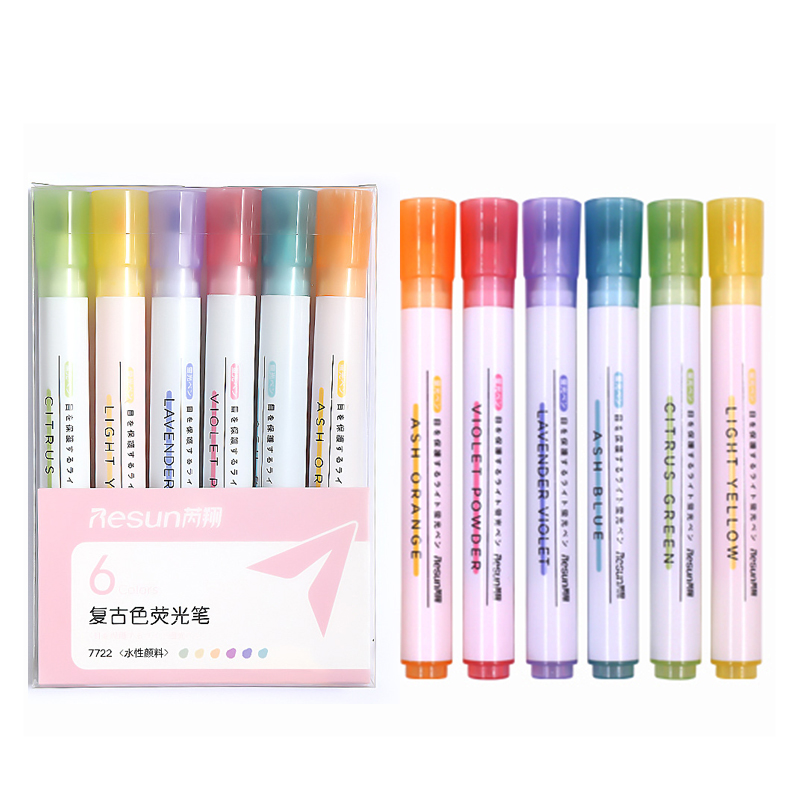 JPS OEM люминесцентный изогнутый экологически чистый набор кавайных маркеров