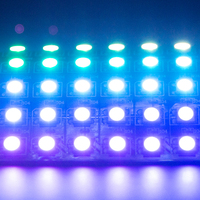 LED iklan IP20 dapat disesuaikan Panel 8x32 8x8mm tampilan LED dapat ditekuk DC 5V WS2812 SMD5050 Panel layar warna RGB Digital