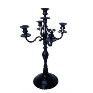 Candelabro único de 5 brazos, hermosa decoración de fiesta, Pilar elegante, brazos de aluminio plateado pulido brillante, candelabros, decoración hecha a mano - Product Image 4